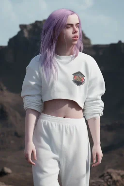 Billie Eilish, underpants, white socks, pale skin, high detail, realistic, 8k, not to be distinguished from a photo