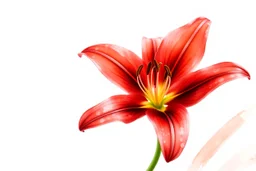Western Red Lily, watercolor on white background