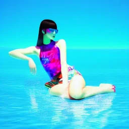 Vaporwave pool girl