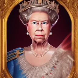 queen elizabeth, dramatic, dramatic lighting, pixar style, volumetric lighting, hyperrealism, 8k, high quality, photorealistic, lot of details