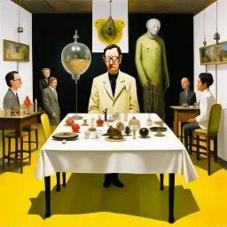 UN conference.a cat and human flesh-like surgical instruments and universe-like a pigeon and neuralink, surrealism,minimalism,Painting By Adrian Ghenie, Rene Magritte, Salvador Dali, Lucian Freud