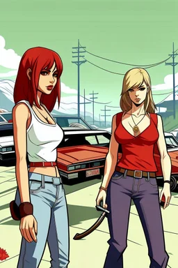 gta tarzı 2 kız 2D arkaplan biraz daha detaylı gta tarzı gta 6 tarzı