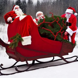 photo, santa claus sleigh pulled by giant spiders