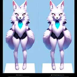  a fox fursona, well drawn, 8k, high quality, realistic, masterfully drawn, fur, furry, fursona reference sheet, in frame, full body portrait, anthropomorphic, screen for a face, cyberpunk, backlighting, soft coloring, pastel coloring