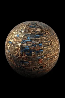 The globe is made of the letters of the English alphabet. The letters form the outlines of the globe itself. Letters fly around the globe in a whirlwind. A lot of letters, an abstract composition. Everything is very well drawn. A high-resolution image of 8K.