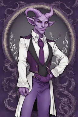 fancy dress male purple tiefling