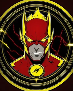 reverse flash animated inside a medalion but dont cut off the edges of the medalion