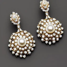 drop diamond and pearl earrings, art noveau, filigree, floral, breathtaking, highly ornate, delicate, intricate, photorealistic, high fashion, fine jewellery, luxury, designer