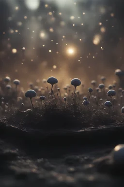 wide alien landscape in the background, flickering lights, 35mm film, hyperrealistic photography, inkblot, dew on a neuronal light, award winning art, diffusion, macro_shot, gimicalmas, tiny details in the foreground, natural lighting, amazing composition, subsurface scattering, amazing textures, soft light, bokeh, vivid, vibrant , highly textured, poster, fine art --s 200 --ar 9:16 --chaos 15 --v 5.2 --style raw