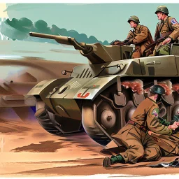 a unit composed almost exclusively of Japanese-American soldiers who heroically battled their way through the notoriously well-defended Axis frontlines during the Anzio campaign of World War II and beyond. All the action and emotion of the wartime narrative is brought to life in vivid details by comic artist Tony Moy. comic watercolor illustrations,masterpiece, best quality, colorful paint, swirling paint,