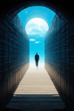 beliefs are the invisible architecture of a prison you didn't know you were in; surreal optical art