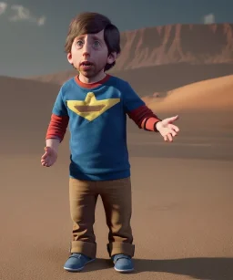 Howard wolowitz toddler, full body, dramatic lighting, angry, hyper realistic,