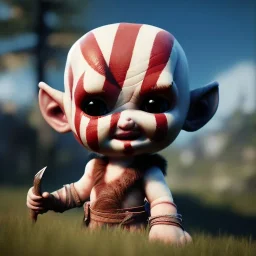 Cute baby video game god of war krotos, axe, mytology, 8k resulation, cinematic lighting, octane render, unreal engine 5