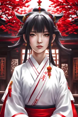 shrine maiden, realistic