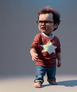 Leonard Hofstadter toddler, full body, dramatic lighting, angry, hyper realistic