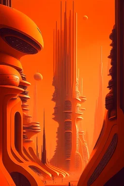 orange futuristic city