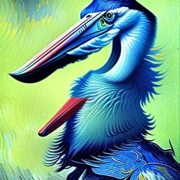  Shoebill stork Bird by Van Gogh