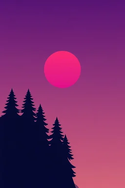 cute purple and pink gradient sunset clipart