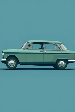 Minimalistic painting of old style car