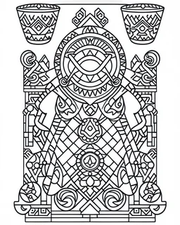 outline art for bold and easy coloring pages with A very simple and super minimal design featuring a beautiful egyptian geometric pattern., white background, sketch style, fully body, only use outline, cartoon style, clean line art, white background, no shadows and clear and well outlined