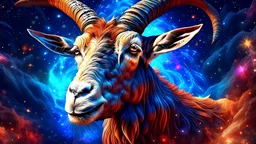 Magical goat in space. nebula , Flying Petals, Sparks, Lightning, Portrait Photography, Fantasy Background, Intricate Patterns, Ultra Detailed, Luminous, Radiance, Ultra Realism, Intricate Details, 16k, HDR, High Quality, Trending On Artstation, Studio Photo, Intricate Details, Highly Detailed, hearts. colorful