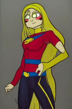 Full body portrait, painting, medium shot lady style of Teen Titans Go