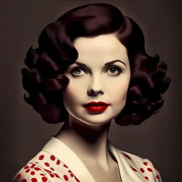 portrait of an attractive retro brunette woman