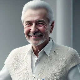 beautiful smooth realistic, Russian male, 90 y/o, white background, extremely sharp detail, finely tuned detail, ultra high definition, 8k, unreal engine 5, ultra sharp focus, smile teeth, happy