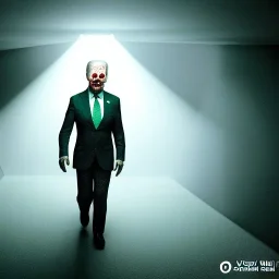 Ultra realistic image, joe biden zombie, zombie performance, skull, grey glow eyes. green blood, torn arm, night, walking twisted, waist up view, thriller style, dark ambient, highly detailed, White House background, concept art, unreal engine 5, god rays, ray tracing, RTX, lumen lighting, ultra detail, volumetric lighting, 3d, finely drawn, high definition, high resolution.