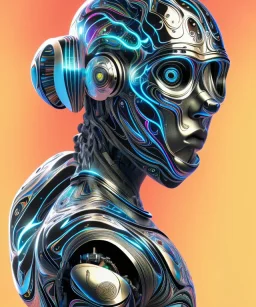 artificial intelligence. ink, poster, acrylic