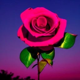 beauitful rose in moonlight