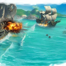 fight two of pirate ships