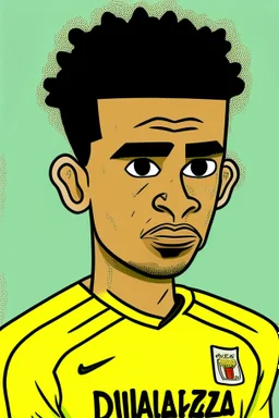 Luis Diaz Colombian soccer player cartoon 2d