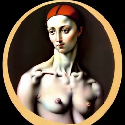 portrait of a beatiful woman Michelangelo style