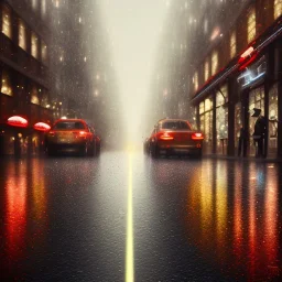 beauitful rainy street glowing