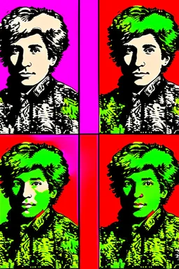 cultural revolution in the England with the king in the style of andy warhol