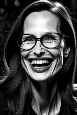 Angelina Jolie glasses braces dark laugh