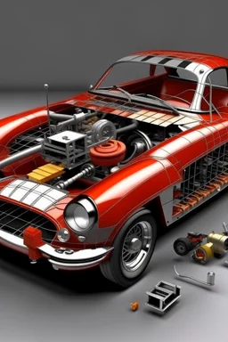 A sports car built with all the tools