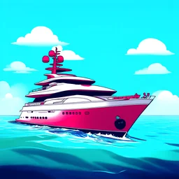 create an album cover for my summer playlists. It could include a super yacht. Make it crazy colours and cartoon style. Wacky