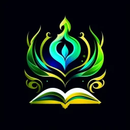 Fantasy style logo: Dream Chronicles On the logo you can see the book. Colors blue, green, gold