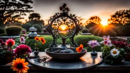sunrise in the garden of the moment , vanitas style