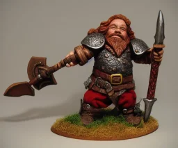  dwarf, fantasy, red beard, axe, detailed armour