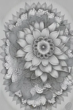 flower mandala for colouring (black and white)