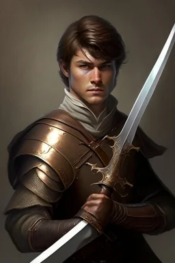 noble swordman with rapier short brown hair