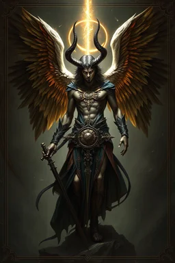 Samael the fallen angel, the angel of death, the avenger of sins and the seducer, warrior, demon prince, the bringer of light, who bears the Seal of Darkness, high realistic, detailed, dark fantasy,