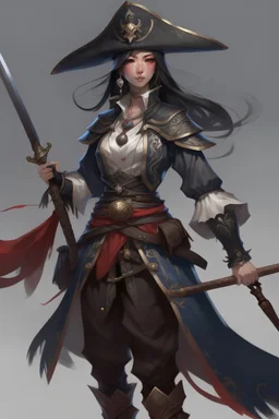 asian female celestial pirate paladin dnd