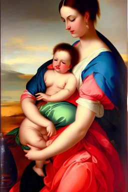 Mother breast feeding a child