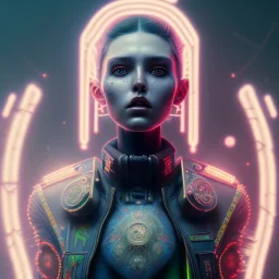 detailed portrait Young Rebel Girl cyberpunk futuristic ((neon)) tattoes, yakuza, styled hair Reflective puffy sheen film jacket, decorated traditional ornaments by ismail inceoglu dragan bibin hans thoma greg rutkowski Alexandros Pyromallis Nekro James Jean illustrated Perfect face, fine details, realistic shaded, fine-face, pretty face