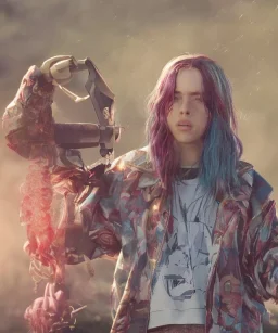 Billie Eilish, clip, photorealistic, 8k