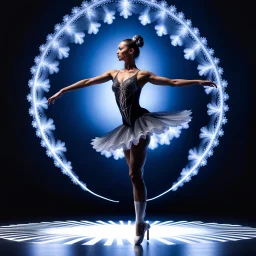 a recursive 3d fractal mocap graphic balerina in stage